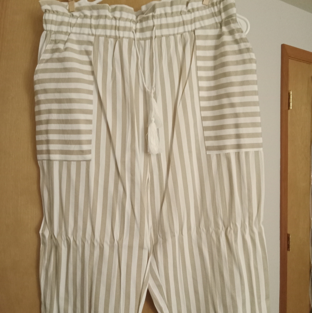 Ellison brand lightweight striped cuffed pants